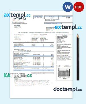 sample Austria Austrian Power Grid AG utility bill template in Word and PDF format download