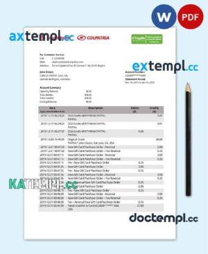 sample Colombia Scotiabank Colpatria bank proof of address statement template in Word and PDF format (.doc and .pdf) download
