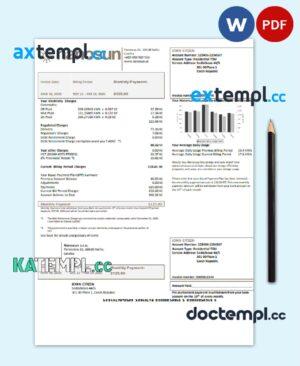 sample Czech Republic Nanosun s.r.o utility bill template in Word and PDF format download