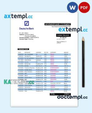 sample Germany Deutsche bank proof of address statement template in Word and PDF format download