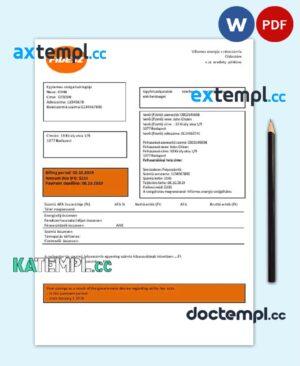 sample Hungary FIDESZ easy to fill utility bill template in Word and PDF format download