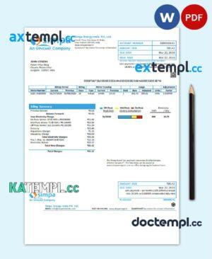 sample India Simpa Energy India Pvt. Ltd utility bill template in Word and PDF format download