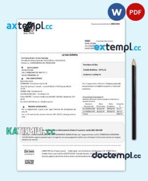 sample Italy Linea Italia utility bill template in Word and PDF format download