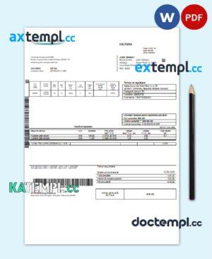 sample Moldova Gas utility bill template in Word and PDF format download