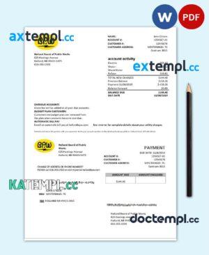 sample Netherlands BPW utility bill template in Word and PDF format download