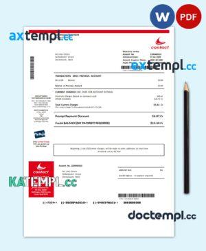 sample New Zealand Contact Energy proof of energy template in Word and PDF format download