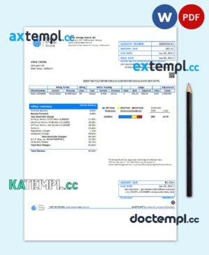 sample Norway Clean Energy Invest AS utility bill template in Word and PDF format, good for address prove download