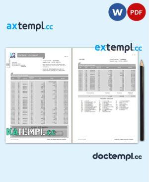 sample Philippines UCPB bank statement of account template in Word and PDF format download