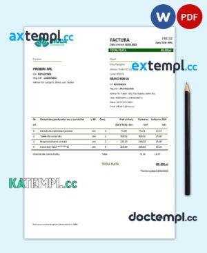 sample Romania SIGLA COMPANIEI utility bill template in Word and PDF format download