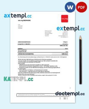 sample Sweden Tele Ring utility bill template in Word and PDF format download