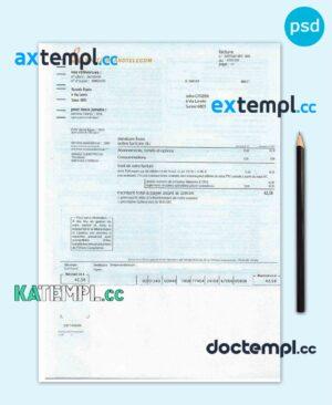 sample Switzerland Telecom utility bill template, fully editable in PSD format download
