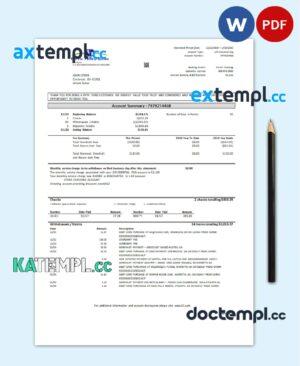 sample USA Fifth Third Bank statement in Word and PDF (.doc and .pdf) format, good for address prove download