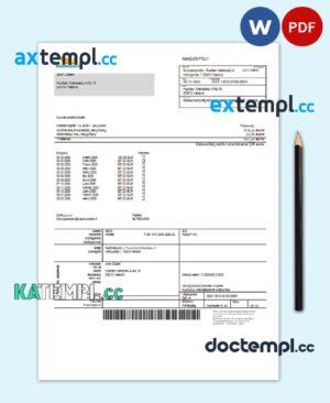 sample Finland Nuorisosäätiö Youth Foundation bill template in Word format download