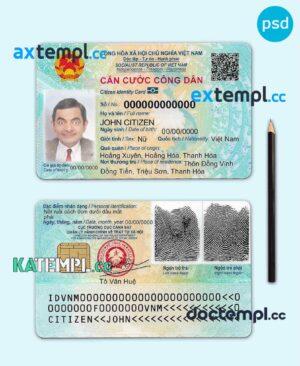 sample Vietnam ID card PSD template, completely editable download