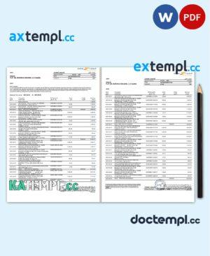 sample UAE Mashreq bank statement template in Word and PDF format, 3 pages download