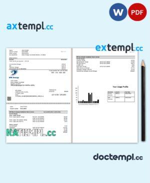 sample USA COX utility bill template in Word and PDF format download