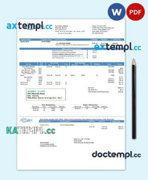 sample USA Colorado Fort Collins Utilities utility bill template in Word and PDF format download