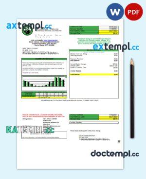 sample USA Colorado Holy Cross Energy utility bill template in Word and PDF format download