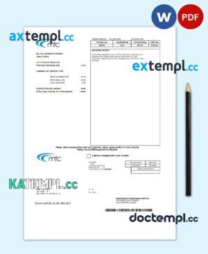 sample USA Illinois MTC utility bill template in Word and PDF format download