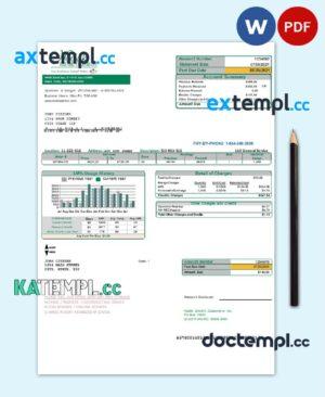 sample USA North Dakota Nodak Electric Cooperative utility bill template in Word and PDF format download