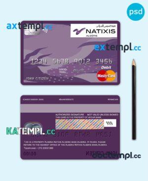 sample Algeria Natixis Algerie bank mastercard debit card template in PSD format, fully editable download