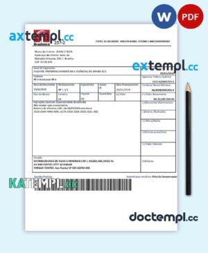 sample Brazil Bradesco bank proof of address statement template in Word and PDF format download