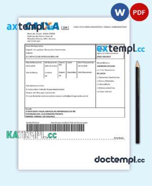 sample Brazil Caixa bank statement easy to fill template in Word and PDF format download