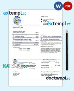 sample Cambodia Solar Green Energy Cambodia Co utility bill template in Word and PDF format download