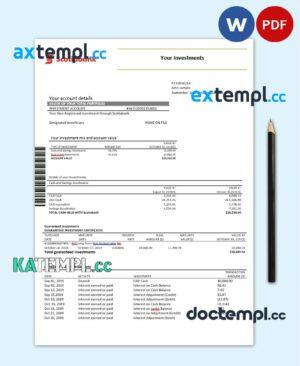 sample Chile Scotiabank statement template in Word and PDF format fully editable, good for address prove download