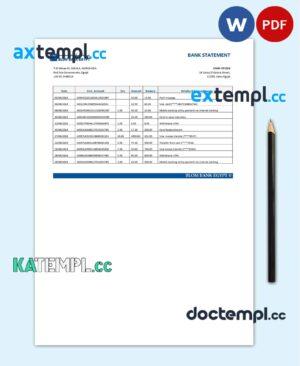 sample Egypt Blom Bank of Egypt proof of address statement template in Word and PDF format (.doc and .pdf) download