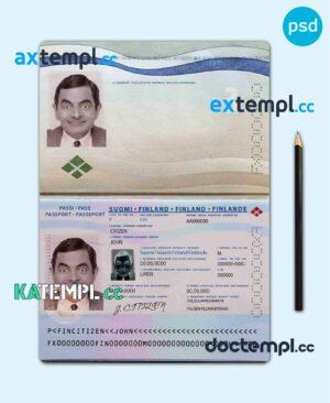 sample Finland passport template in PSD format at the best price download