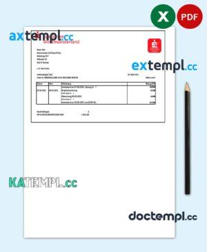sample Germany Sparkasse Westmunsterland proof of address bank statement template in Excel and PDF format download