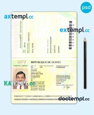 sample Guinea passport template in PSD format, 2014-2018 download