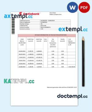 sample Hong Kong Scotiabank proof of address statement template in Word and PDF format (.doc and .pdf) download