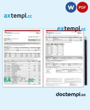 sample India ICICI Bank statement template in Word and PDF format (2 pages) download
