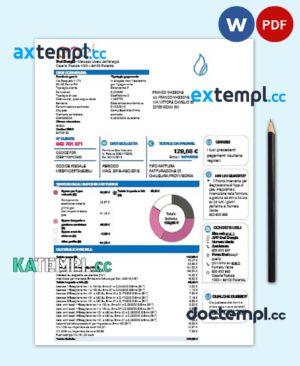 sample Italy Enel Energia utility bill template in Word and PDF format download