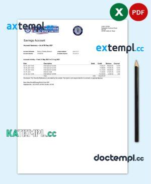 sample Nepal Bank Nepal bank statement easy to fill template in Excel and PDF format download