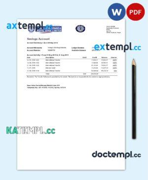 sample Nepal Bank Nepal bank statement template in Word and PDF format download