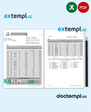 sample Philippines UCPB bank statement of account template in Excel and PDF format download