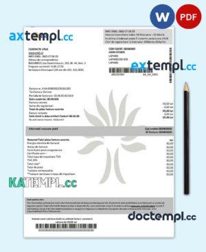 sample Romania Enel electricity proof of address utility bill template in Word and PDF format (.doc and .pdf) download