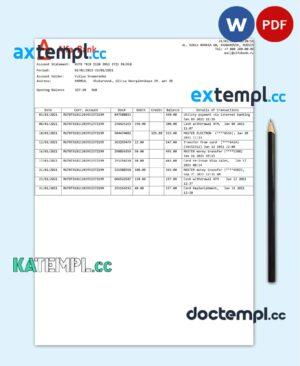 sample Russia Alfa bank proof of address statement template in Word and PDF format download