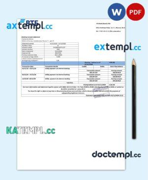 sample Russia VTB bank proof of address statement template in Word and PDF format download