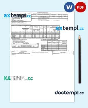 sample Russia utility bill template in .doc and .pdf format, fully editable download