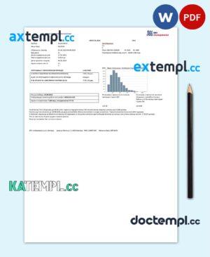 sample Serbia electricity proof of address utility bill template Word and PDF format download