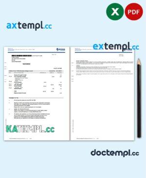 sample Singapore DBS Bank statement template in Excel and PDF format (2 pages) download