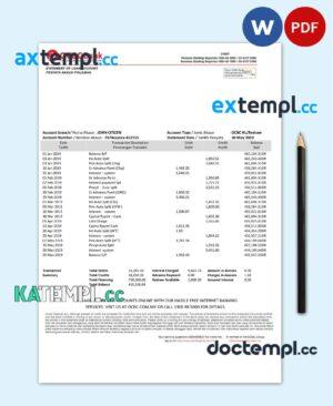 sample Singapore OCBC bank proof of address statement template in Word and PDF format, fully editable download