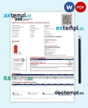 sample Slovakia Stredoslovenka Energetika utility bill template in Word and PDF format download