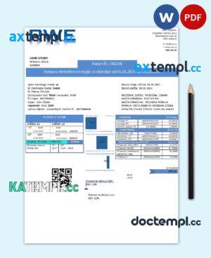 sample Slovenia RWE electricity proof of address utility bill template in Word and PDF format download
