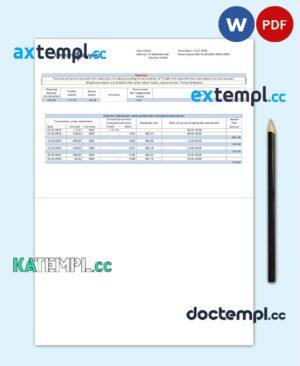sample Turkey Bankasi bank proof of address statement template in Word and PDF format, fully editable download