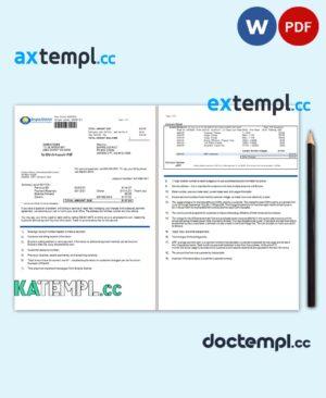 sample USA Empire District Electric Company utility bill template in Word and PDF format (2 pages) download